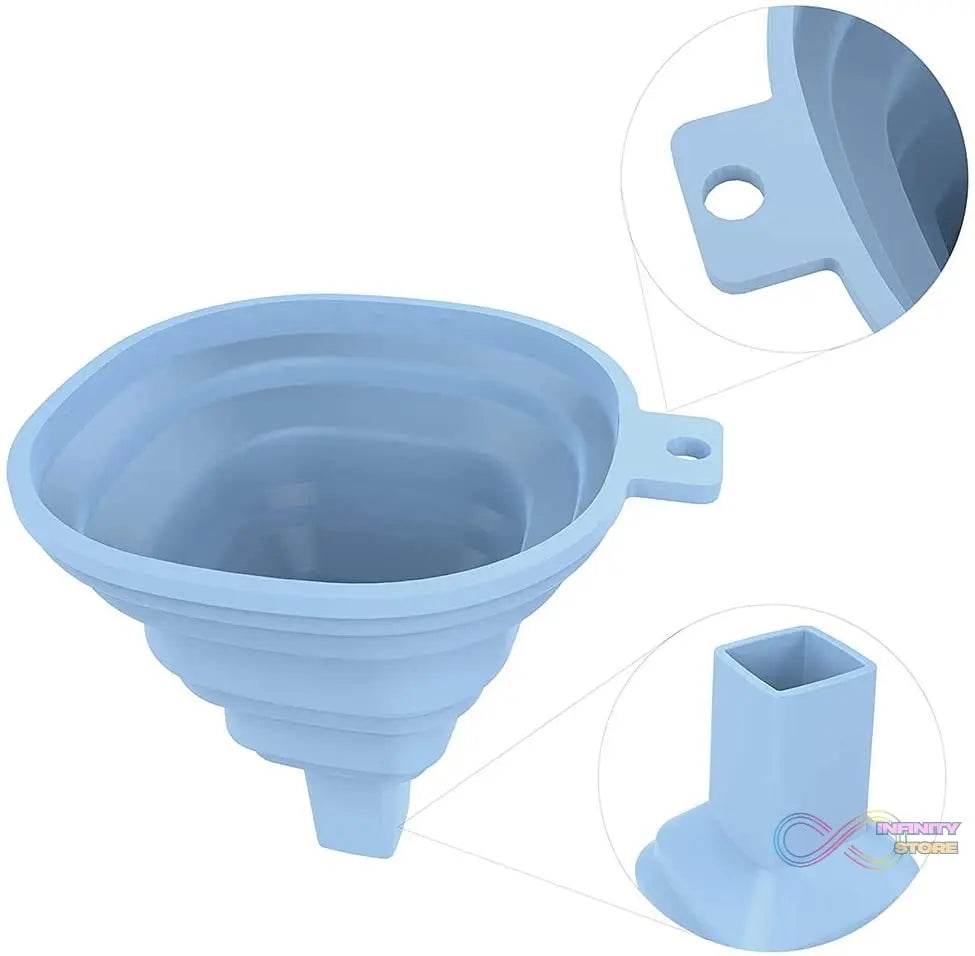 Flexible Silicone Foldable Kitchen Funnel for Liquid / Powder Transfer Hopper Food (Small) - infinityexculsivestore.com