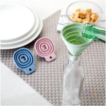 Flexible Silicone Foldable Kitchen Funnel for Liquid / Powder Transfer Hopper Food (Small) - infinityexculsivestore.com