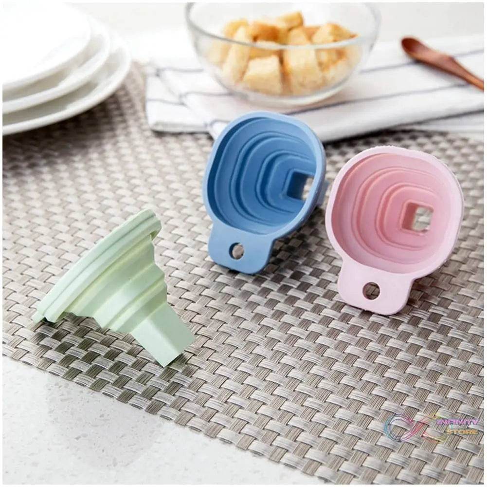 Flexible Silicone Foldable Kitchen Funnel for Liquid / Powder Transfer Hopper Food (Small) - infinityexculsivestore.com