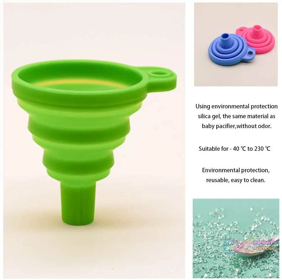 Flexible Silicone Foldable Kitchen Funnel for Liquid / Powder Transfer Hopper Food (Small) - infinityexculsivestore.com