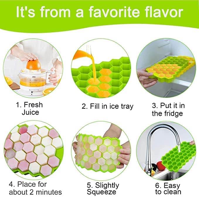 Flexible Silicone Ice Cube Tray, 37 Small Cubes , Fridge Use - infinityexculsivestore.com
