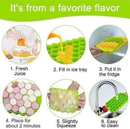 Flexible Silicone Ice Cube Tray, 37 Small Cubes , Fridge Use - infinityexculsivestore.com