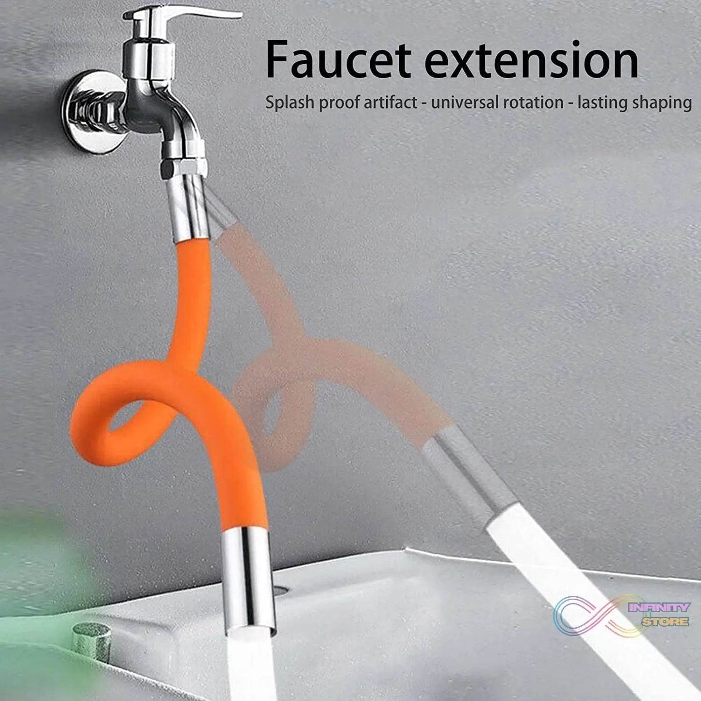 Flexible Water Tap Extender, Universal Foaming Extension Tube with Connector, 360 Free Bending Faucet Extender, Adjustable Sink Drain Extension (18cm) - infinityexculsivestore.com