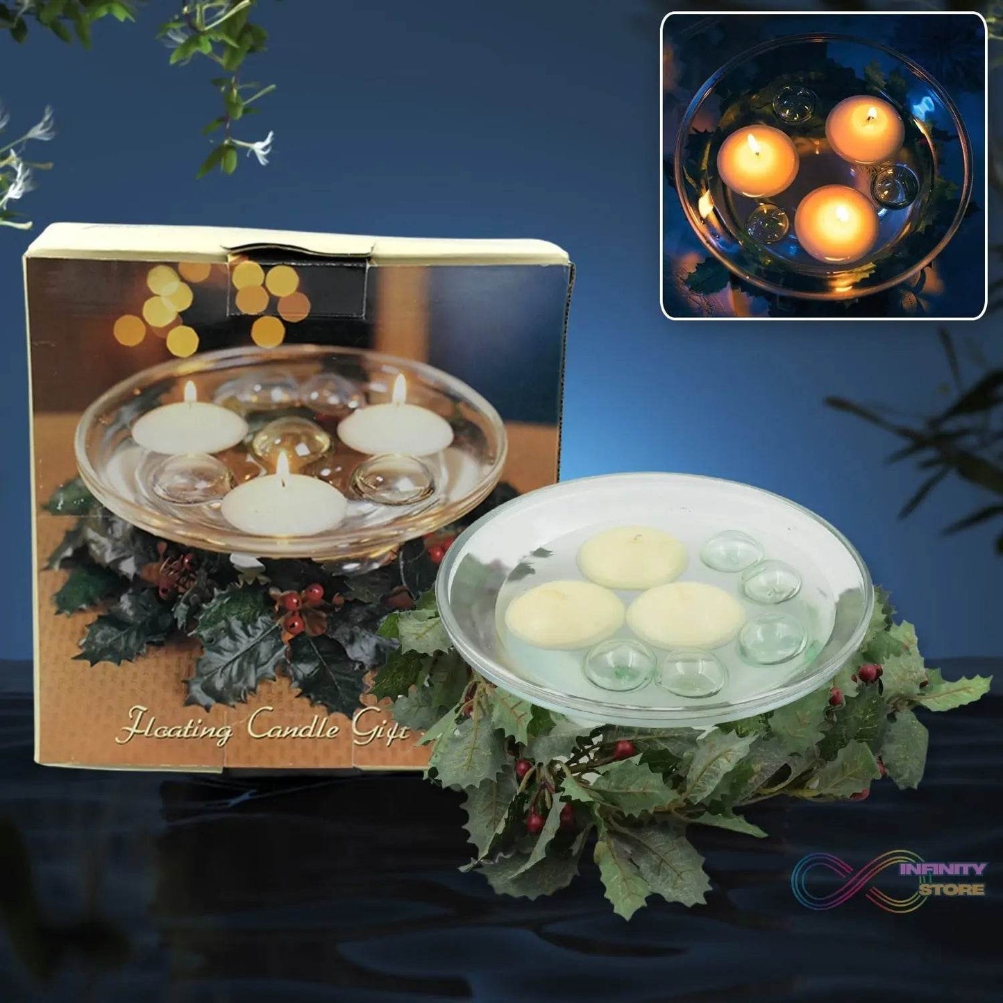 Floating Candle Holder (1 Pc): Romantic Ambiance, Table Decor - infinityexculsivestore.com