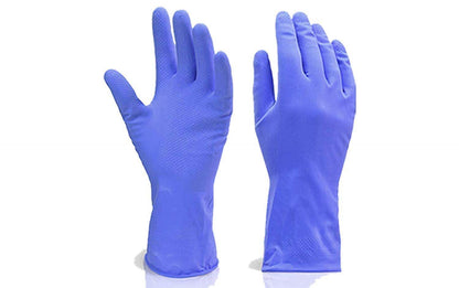Flock line Reusable Rubber Hand Gloves (Blue) - 1pc - infinityexculsivestore.com