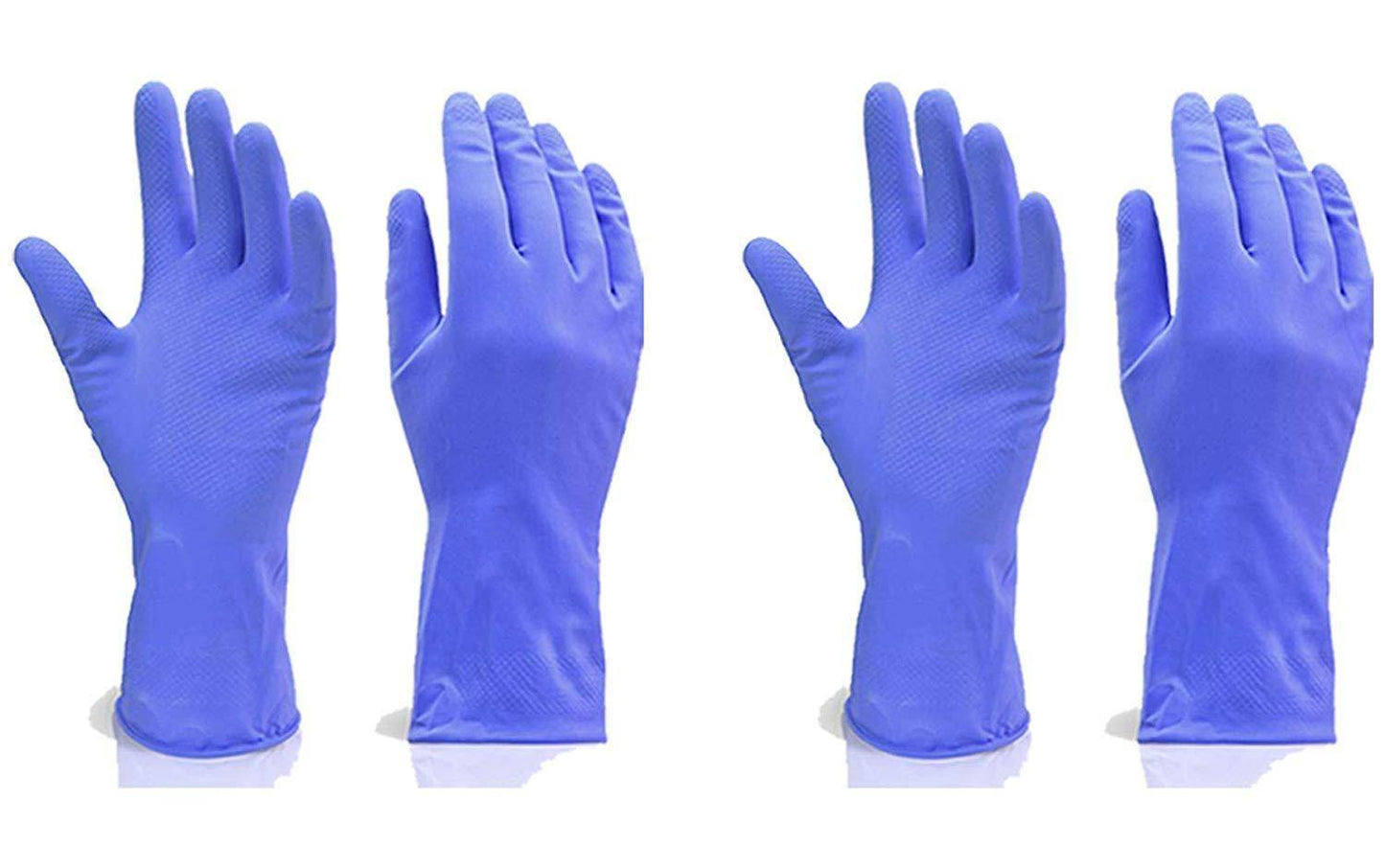 Flock line Reusable Rubber Hand Gloves (Blue) - 1pc - infinityexculsivestore.com
