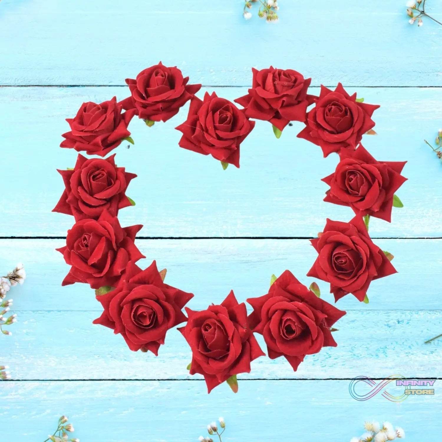 Flower Rose Hair Pin / Clip Velvet Flower Design (12 pcs Set) - infinityexculsivestore.com