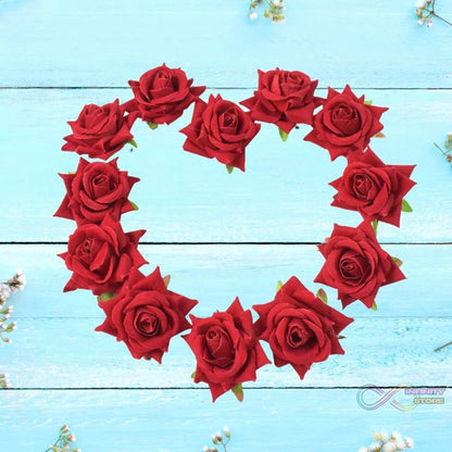 Flower Rose Hair Pin / Clip Velvet Flower Design (12 pcs Set) - infinityexculsivestore.com