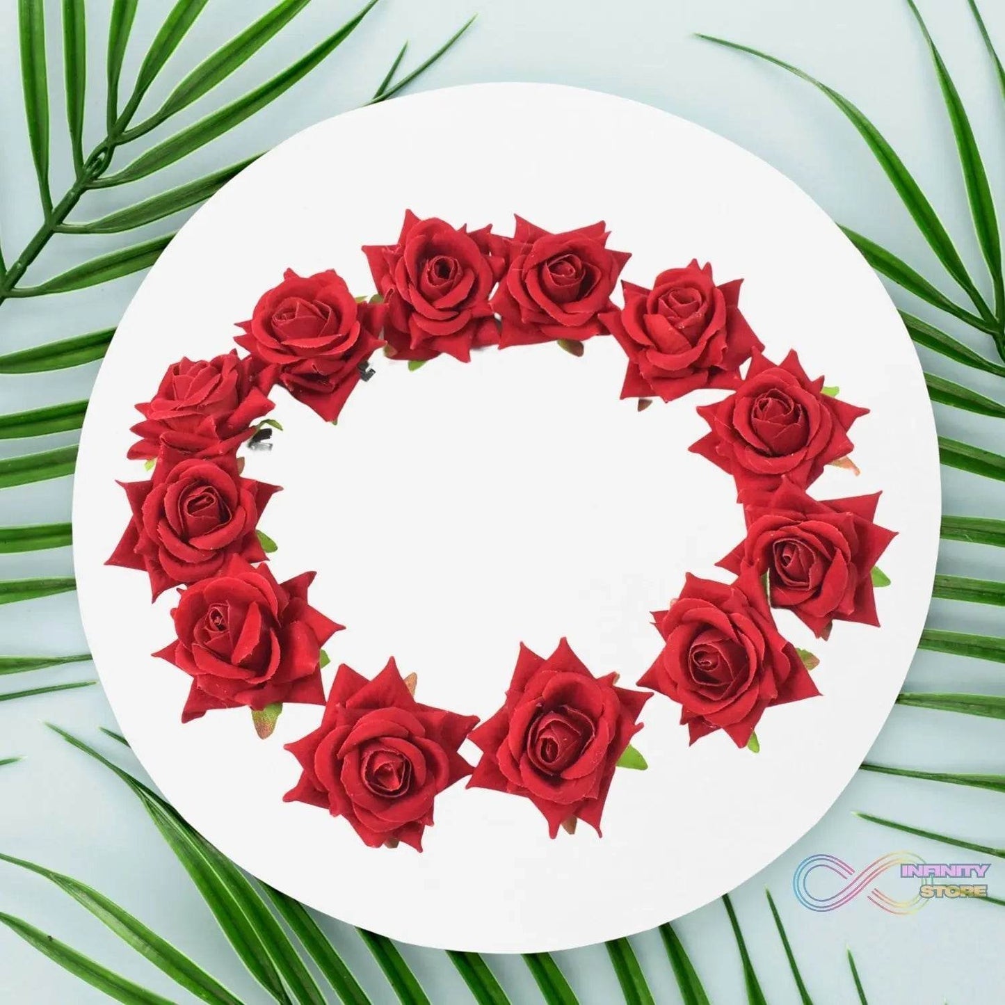 Flower Rose Hair Pin / Clip Velvet Flower Design (12 pcs Set) - infinityexculsivestore.com