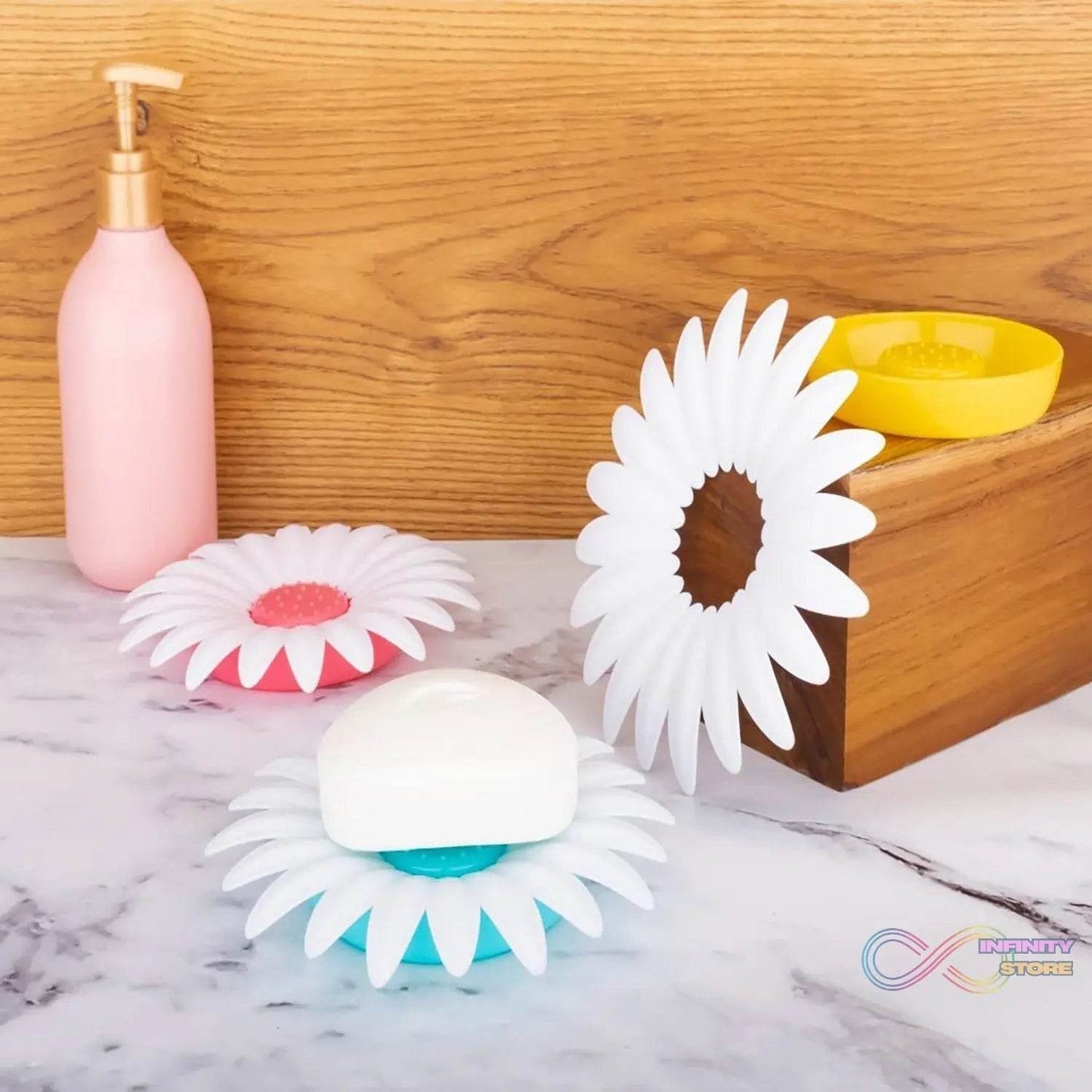 Flower Shape Portable Soap Dish Holder Soap Case - infinityexculsivestore.com
