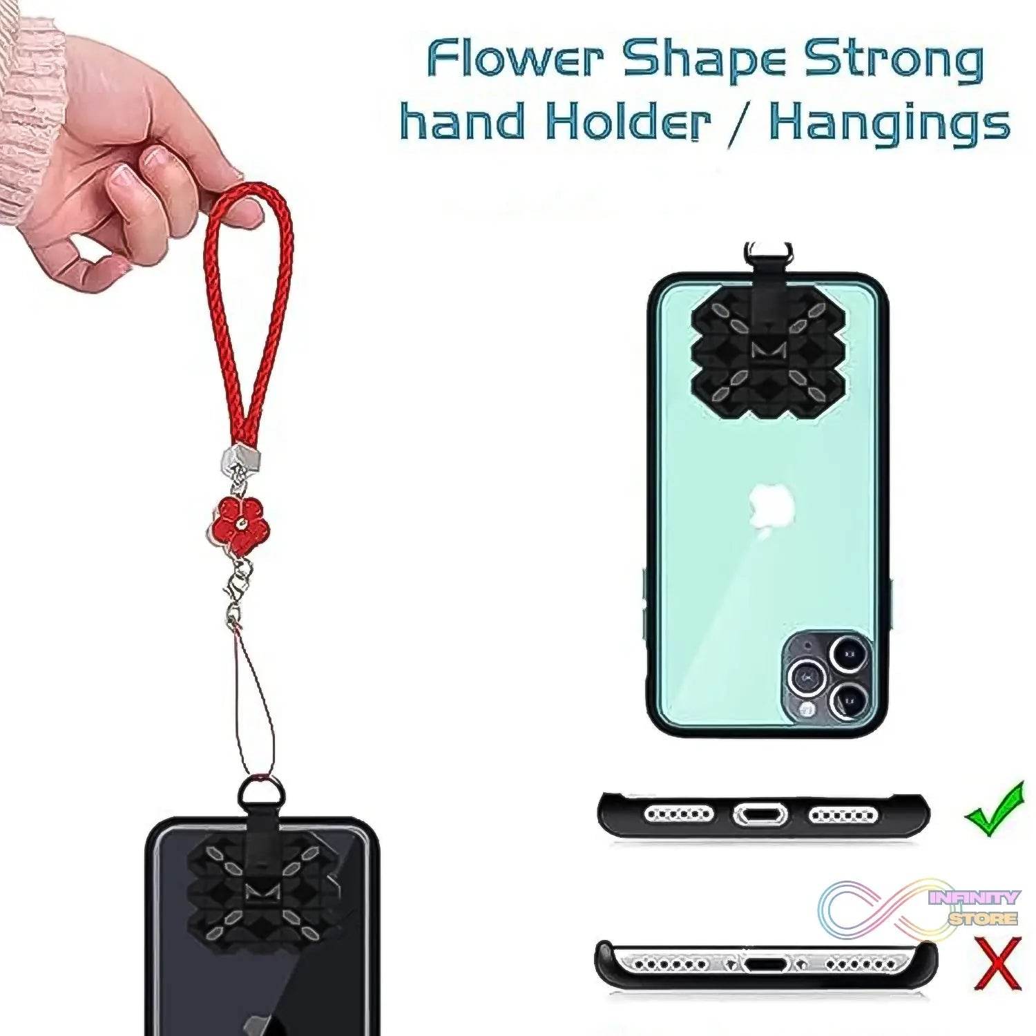 Flower Shape metal alloy pendant Nylon Braided leather hand strap lanyard phone (1 Pc / Multicolor) - infinityexculsivestore.com