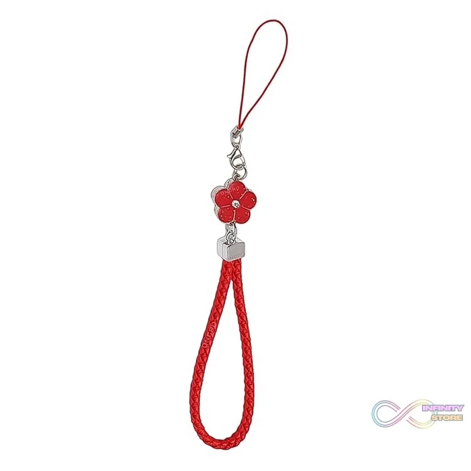 Flower Shape metal alloy pendant Nylon Braided leather hand strap lanyard phone (1 Pc / Multicolor) - infinityexculsivestore.com