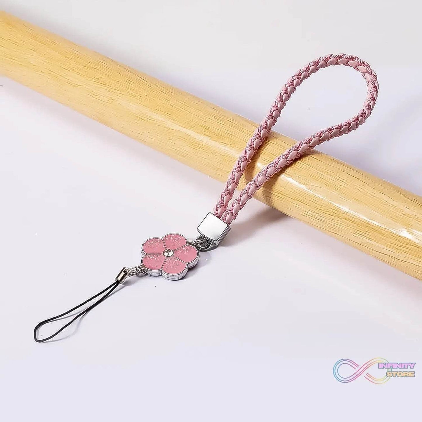 Flower Shape metal alloy pendant Nylon Braided leather hand strap lanyard phone (1 Pc / Multicolor) - infinityexculsivestore.com