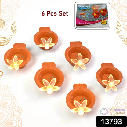 Flower Water Sensor Diyas for Diwali Decoration (6 Pcs Set) - infinityexculsivestore.com