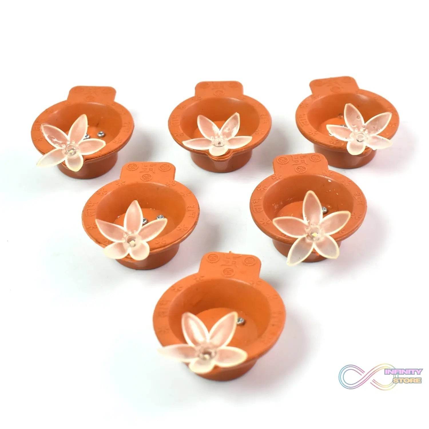 Flower Water Sensor Diyas for Diwali Decoration (6 Pcs Set) - infinityexculsivestore.com