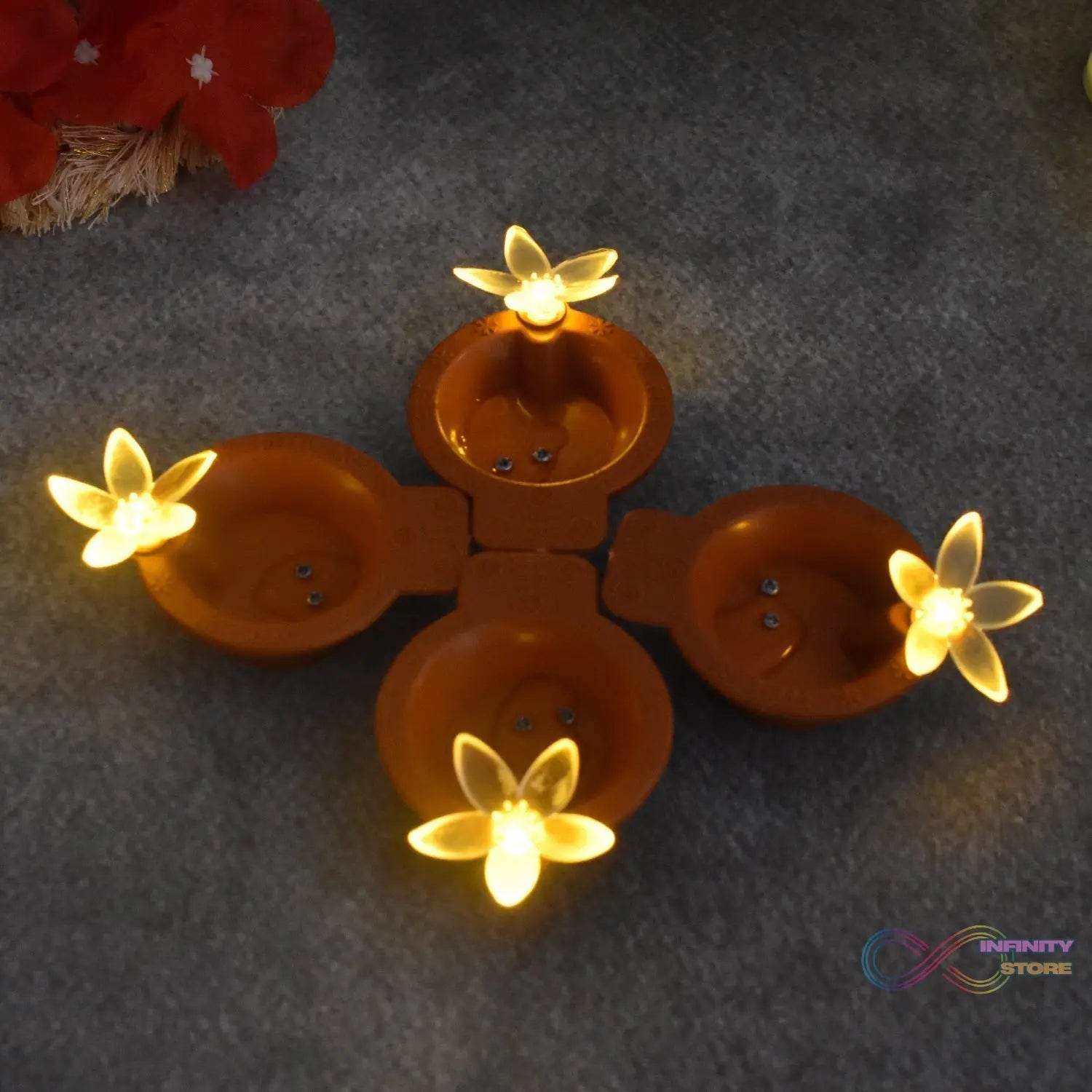 Flower Water Sensor Diyas for Diwali Decoration (6 Pcs Set) - infinityexculsivestore.com