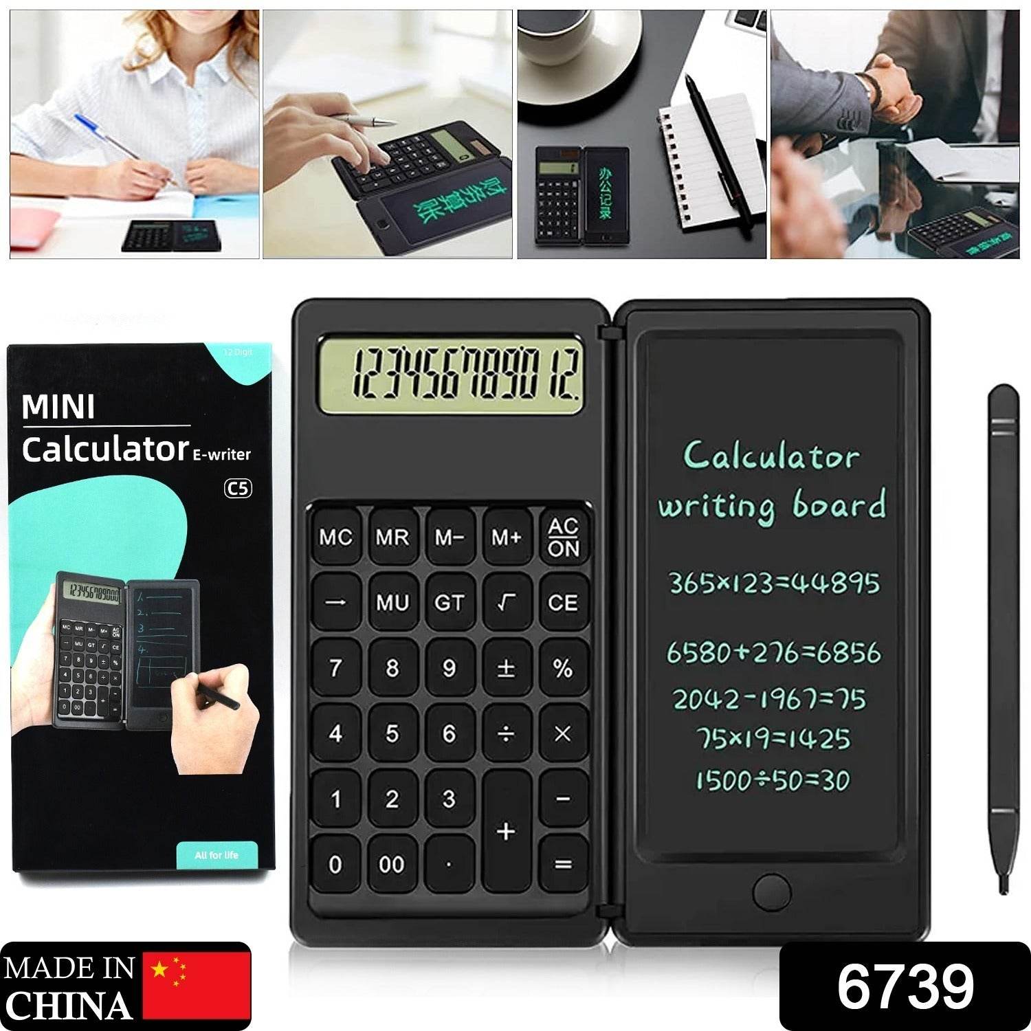 Foldable Calculator With 6 Inch LCD Tablet Digital Drawing Pad Stylus Pen Erase Button Lock Function Smart Calculator -01 - infinityexculsivestore.com