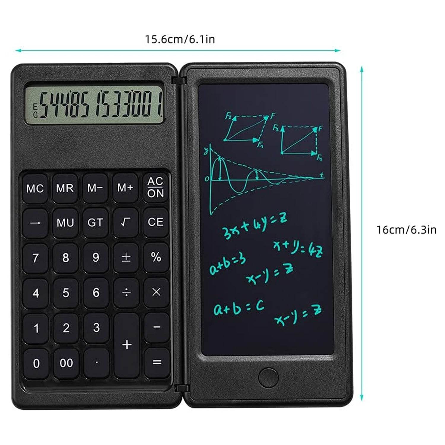 Foldable Calculator With 6 Inch LCD Tablet Digital Drawing Pad Stylus Pen Erase Button Lock Function Smart Calculator -01 - infinityexculsivestore.com