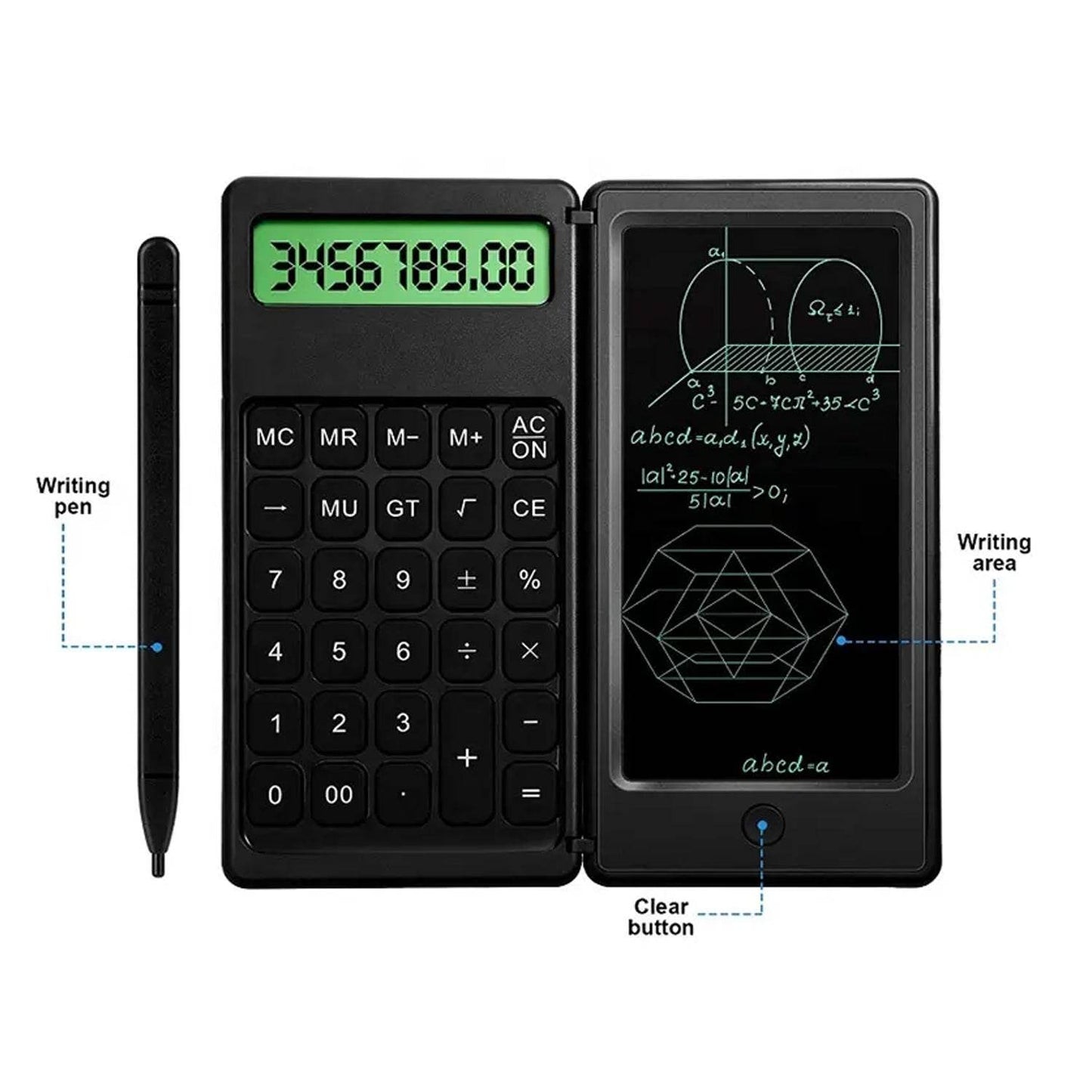 Foldable Calculator With 6 Inch LCD Tablet Digital Drawing Pad Stylus Pen Erase Button Lock Function Smart Calculator -01 - infinityexculsivestore.com