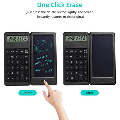 Foldable Calculator With 6 Inch LCD Tablet Digital Drawing Pad Stylus Pen Erase Button Lock Function Smart Calculator -01 - infinityexculsivestore.com