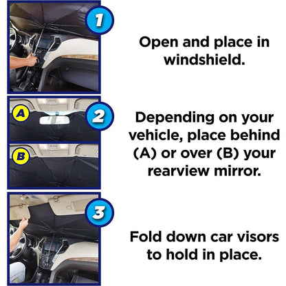Foldable Car Windshield Sunshade for Heat Protection - infinityexculsivestore.com
