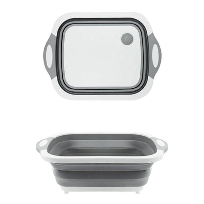 Foldable Chopping Board, Dish Rack, Washing Bowl & Draining Basket, 3in1 Multi-Function - infinityexculsivestore.com