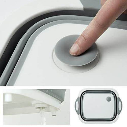 Foldable Chopping Board, Dish Rack, Washing Bowl & Draining Basket, 3in1 Multi-Function - infinityexculsivestore.com