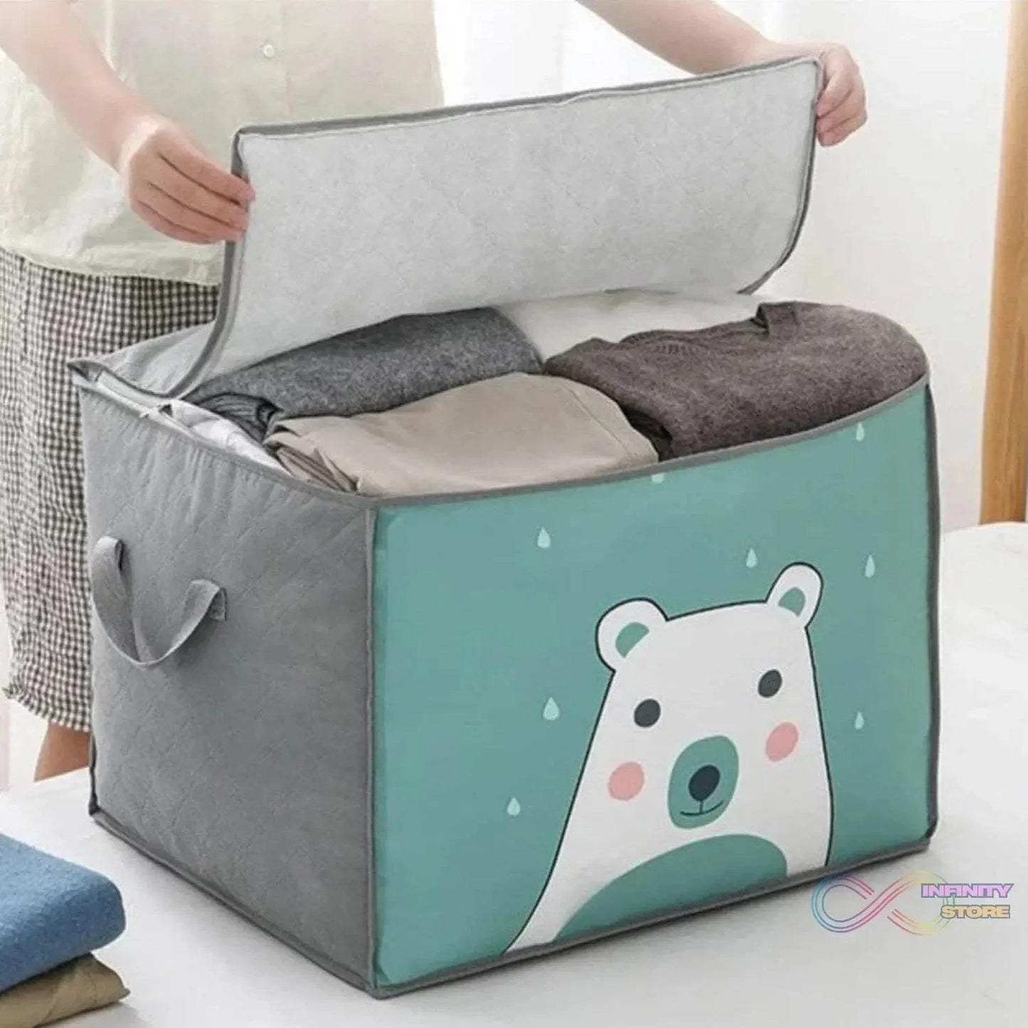 Foldable Closet Organizer Clear Window with Sturdy Zipper, Storage Bag (53×42×40 Cm / 1 Pc) - infinityexculsivestore.com