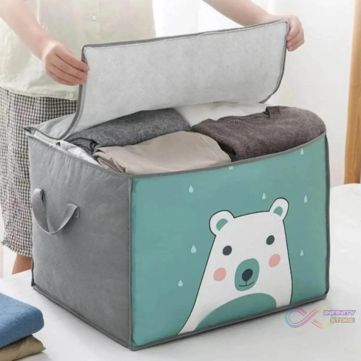 Foldable Closet Organizer Clear Window with Sturdy Zipper, Storage Bag (53×42×40 Cm / 1 Pc) - infinityexculsivestore.com