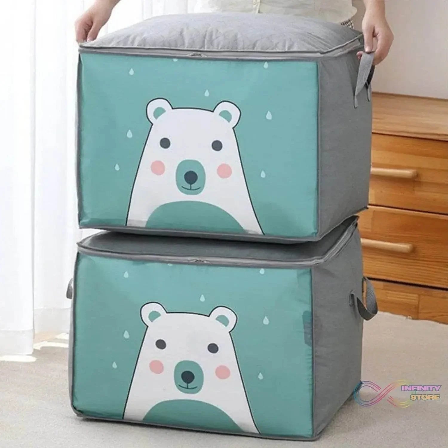 Foldable Closet Organizer Clear Window with Sturdy Zipper, Storage Bag (53×42×40 Cm / 1 Pc) - infinityexculsivestore.com