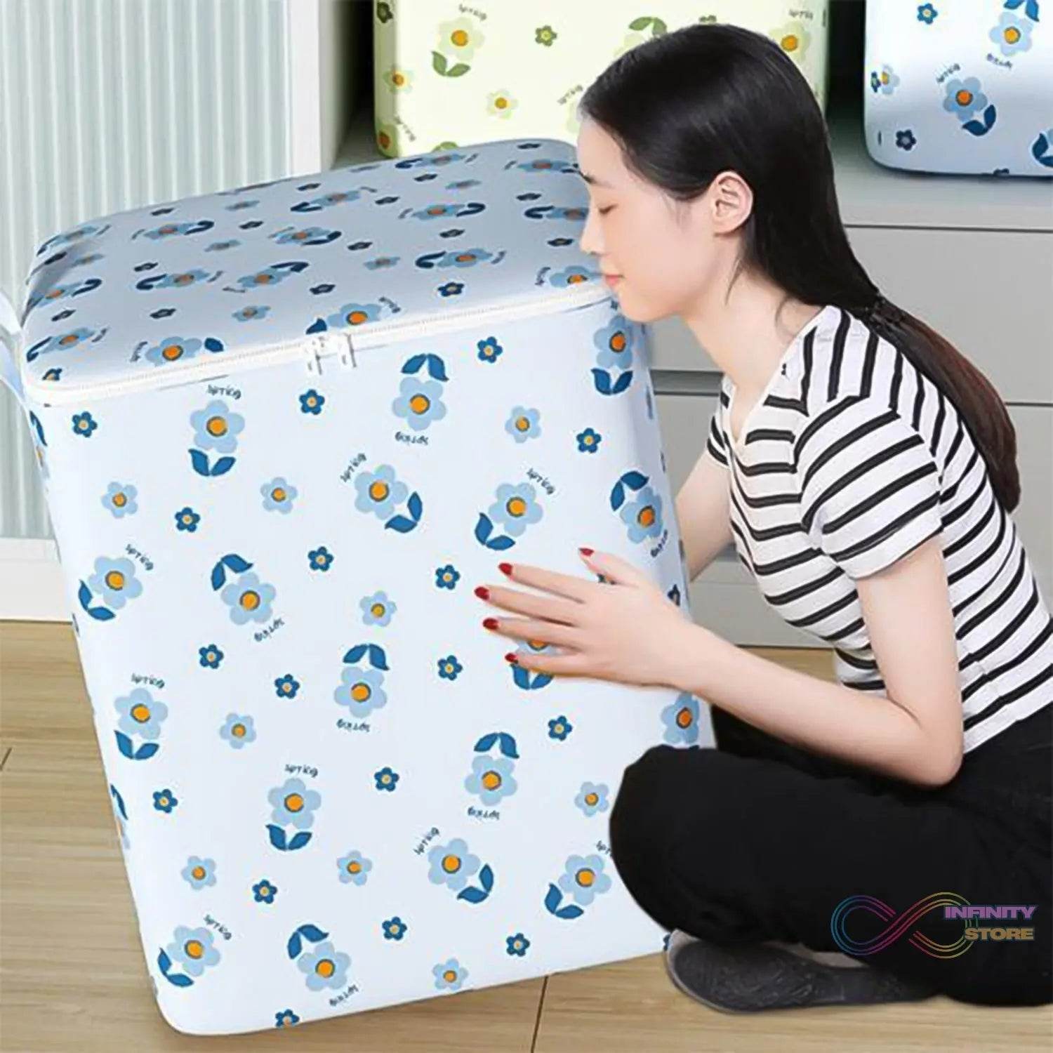 Foldable Clothes Storage Comforter Organizer Storage (100 L / Mix Color) - infinityexculsivestore.com
