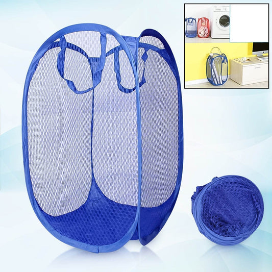 Foldable Collapsible Mesh Laundry Bag Pack Of 1 (Mix Color) - infinityexculsivestore.com