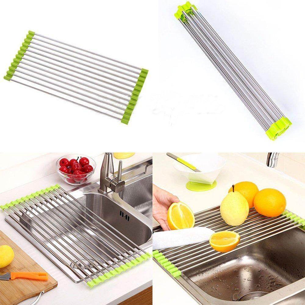 Foldable Drain Rack Kitchen Sink Roll up Dish Drying Rack Portable Dish Rack - infinityexculsivestore.com