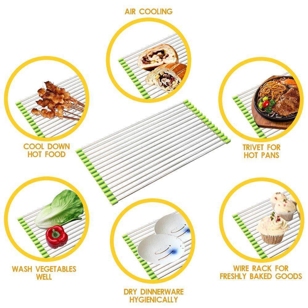 Foldable Drain Rack Kitchen Sink Roll up Dish Drying Rack Portable Dish Rack - infinityexculsivestore.com