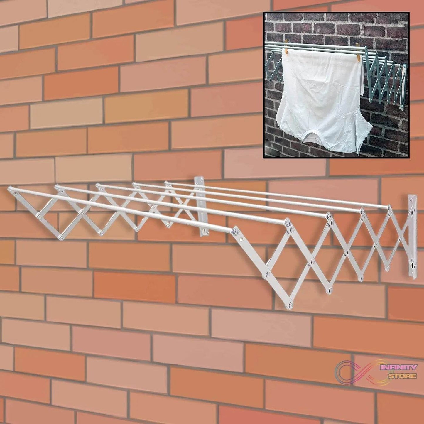 Foldable Extendable Drying Rack | Suitable for Hanging All Types of Clothes | Ideal for Interior and Exterior, Made of High Resistance Aluminum for Bathroom Indoor Outdoor - infinityexculsivestore.com