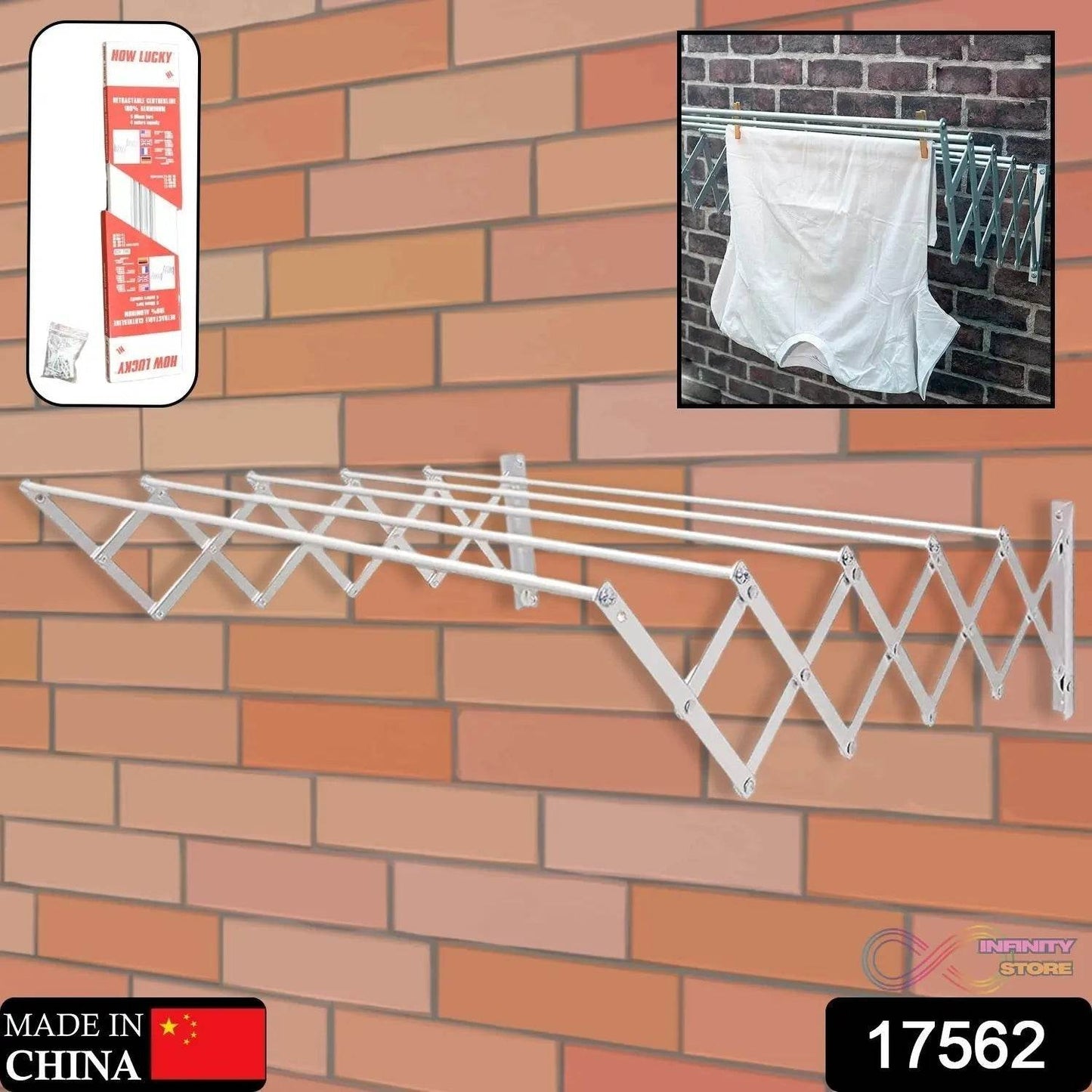 Foldable Extendable Drying Rack | Suitable for Hanging All Types of Clothes | Ideal for Interior and Exterior, Made of High Resistance Aluminum for Bathroom Indoor Outdoor - infinityexculsivestore.com