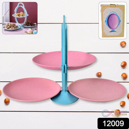 Foldable Fruit Plate Candy Dish | Multi Use Mirror Shape Dried Fruit Tray (1 Set) - infinityexculsivestore.com