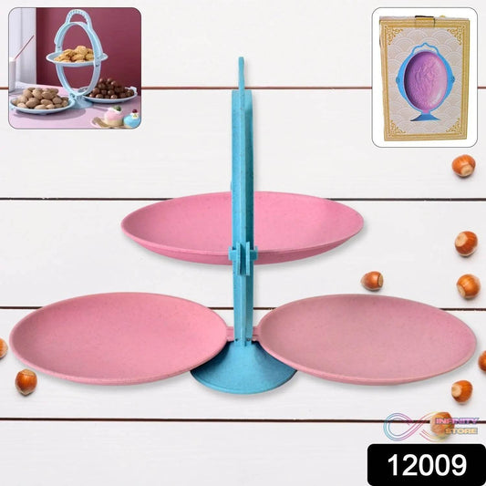 Foldable Fruit Plate Candy Dish | Multi Use Mirror Shape Dried Fruit Tray (1 Set) - infinityexculsivestore.com