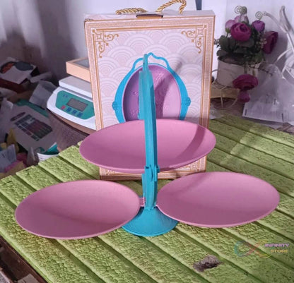 Foldable Fruit Plate Candy Dish | Multi Use Mirror Shape Dried Fruit Tray (1 Set) - infinityexculsivestore.com