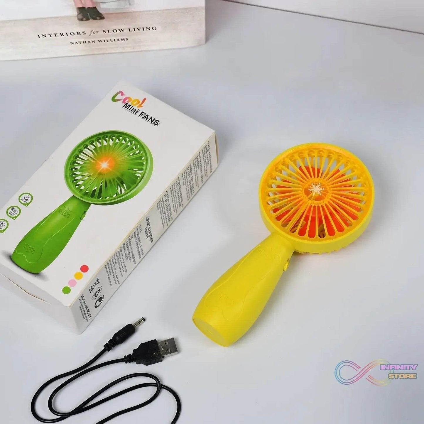 Foldable Handy Light Fans Rechargeable Handheld Mini Fan Electric Personal Fans Hand Bar Desktop Fan (Battery Not Include) - infinityexculsivestore.com