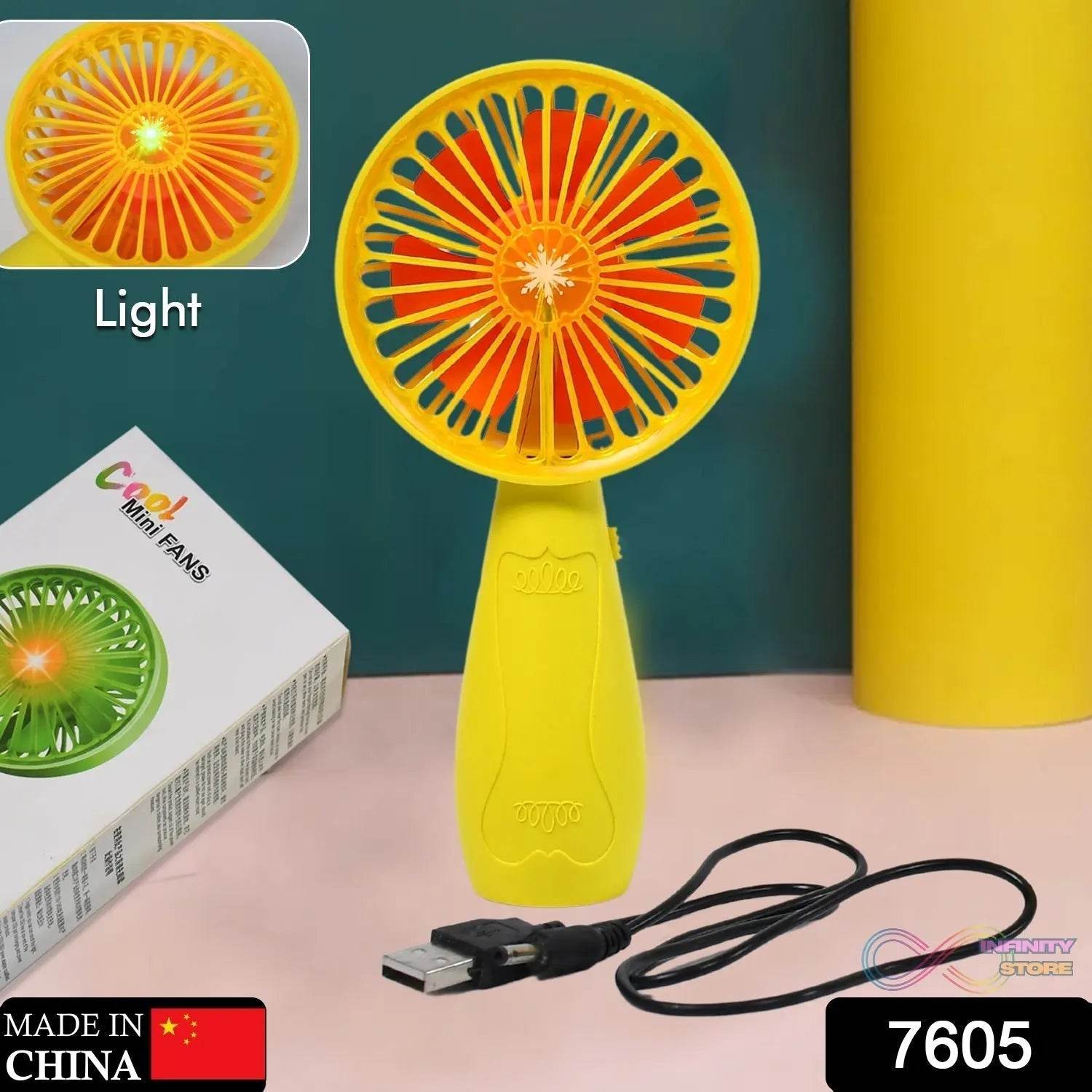 Foldable Handy Light Fans Rechargeable Handheld Mini Fan Electric Personal Fans Hand Bar Desktop Fan (Battery Not Include) - infinityexculsivestore.com