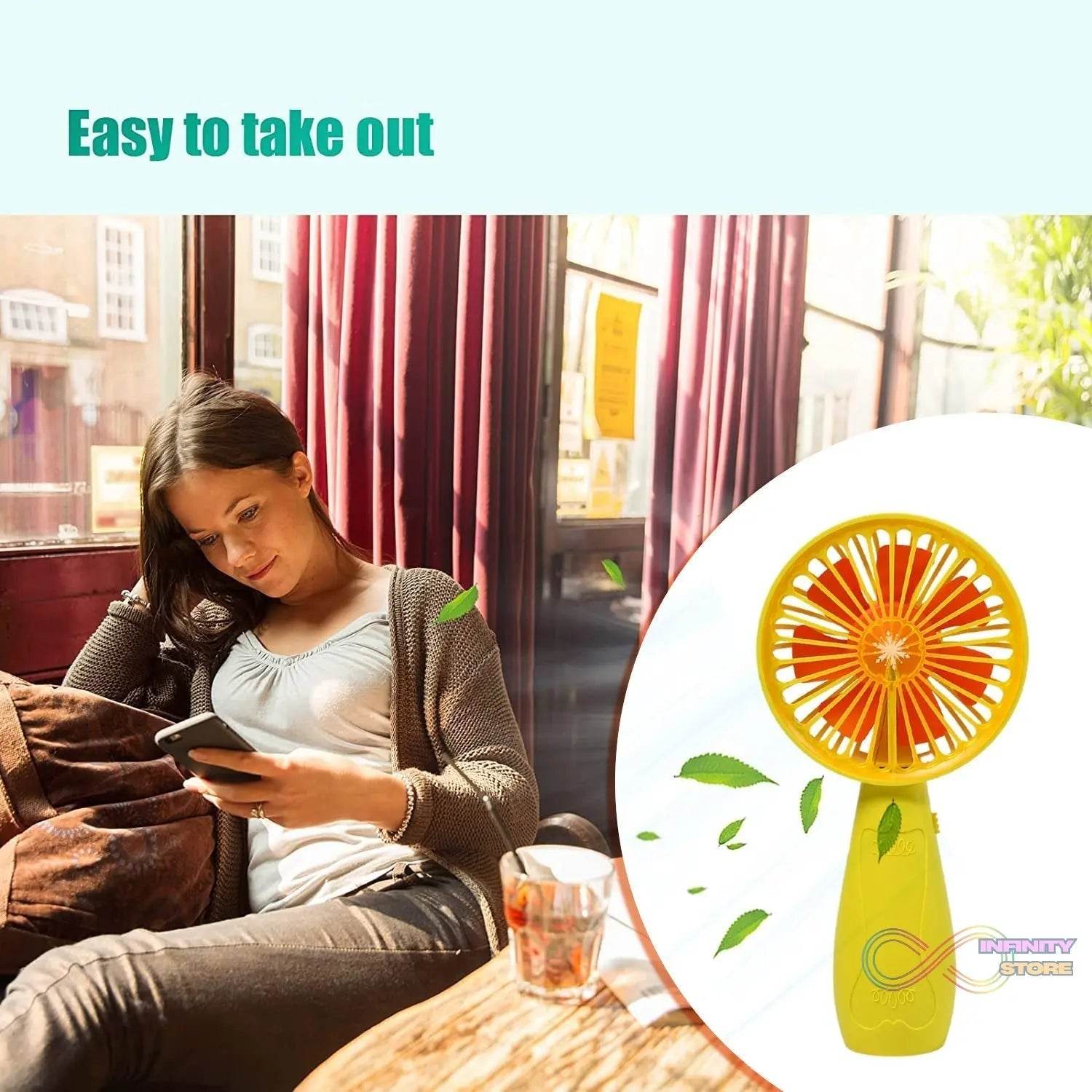 Foldable Handy Light Fans Rechargeable Handheld Mini Fan Electric Personal Fans Hand Bar Desktop Fan (Battery Not Include) - infinityexculsivestore.com