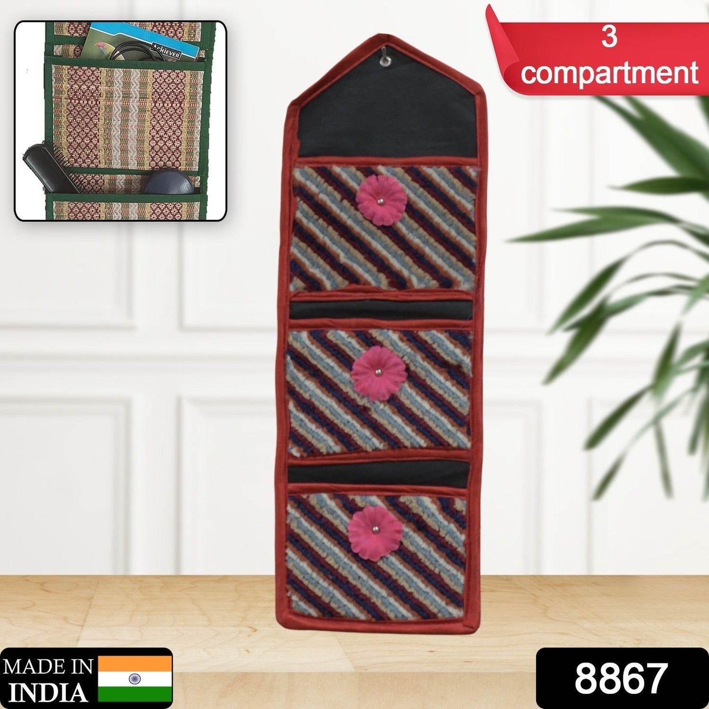 Foldable Hanging Organizer with 3 Pockets - Wall Hanging Letter Holder - infinityexculsivestore.com