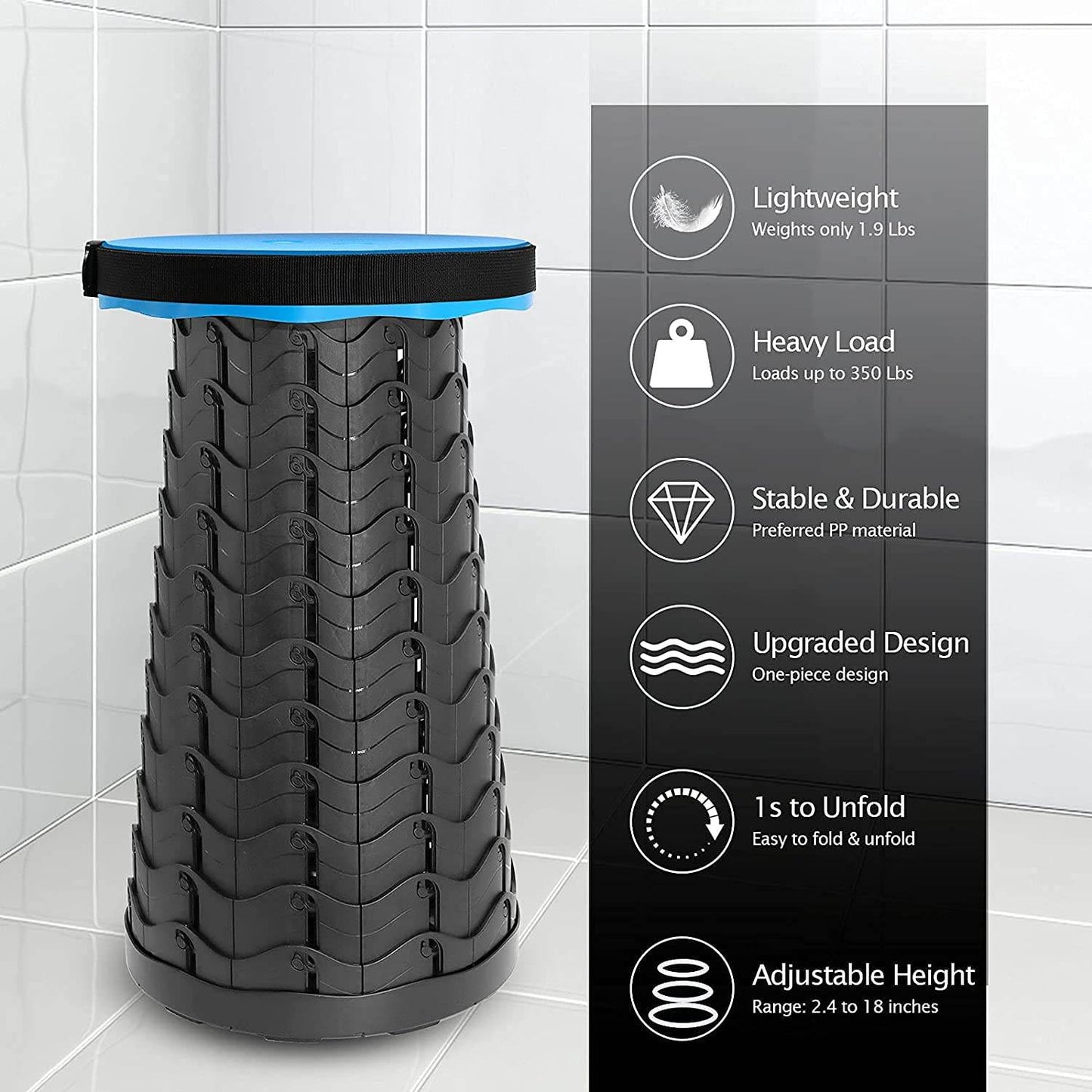 Foldable Height Adjusting Stool Space Saving Telescopic Stool (Mix Color) - infinityexculsivestore.com