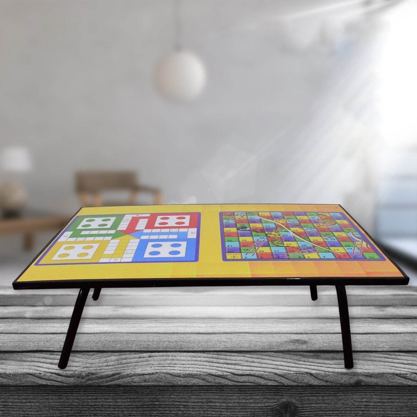Foldable Multipurpose Mix Design Games Table Board || Bed Study Table (48 × 28 Cm / 1 Pc)   - infinityexculsivestore.com