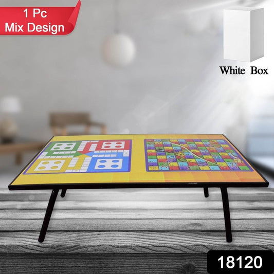 Foldable Multipurpose Mix Design Games Table Board || Bed Study Table (48 × 28 Cm / 1 Pc)   - infinityexculsivestore.com