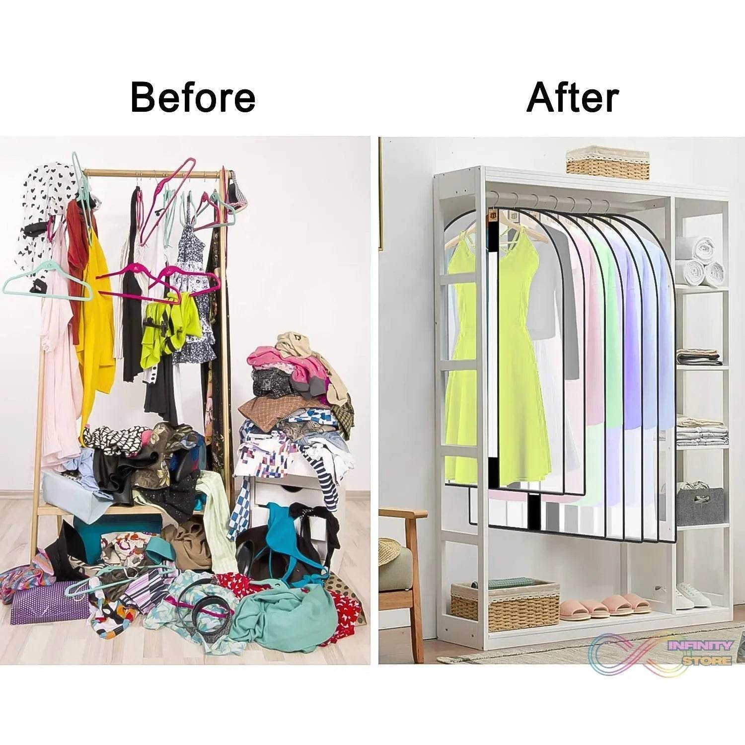 Foldable Non Woven Men's Coat Blazer Suit Cover (80×60 CM / 1 Pc / Black Side Chain Suit Cover) - infinityexculsivestore.com