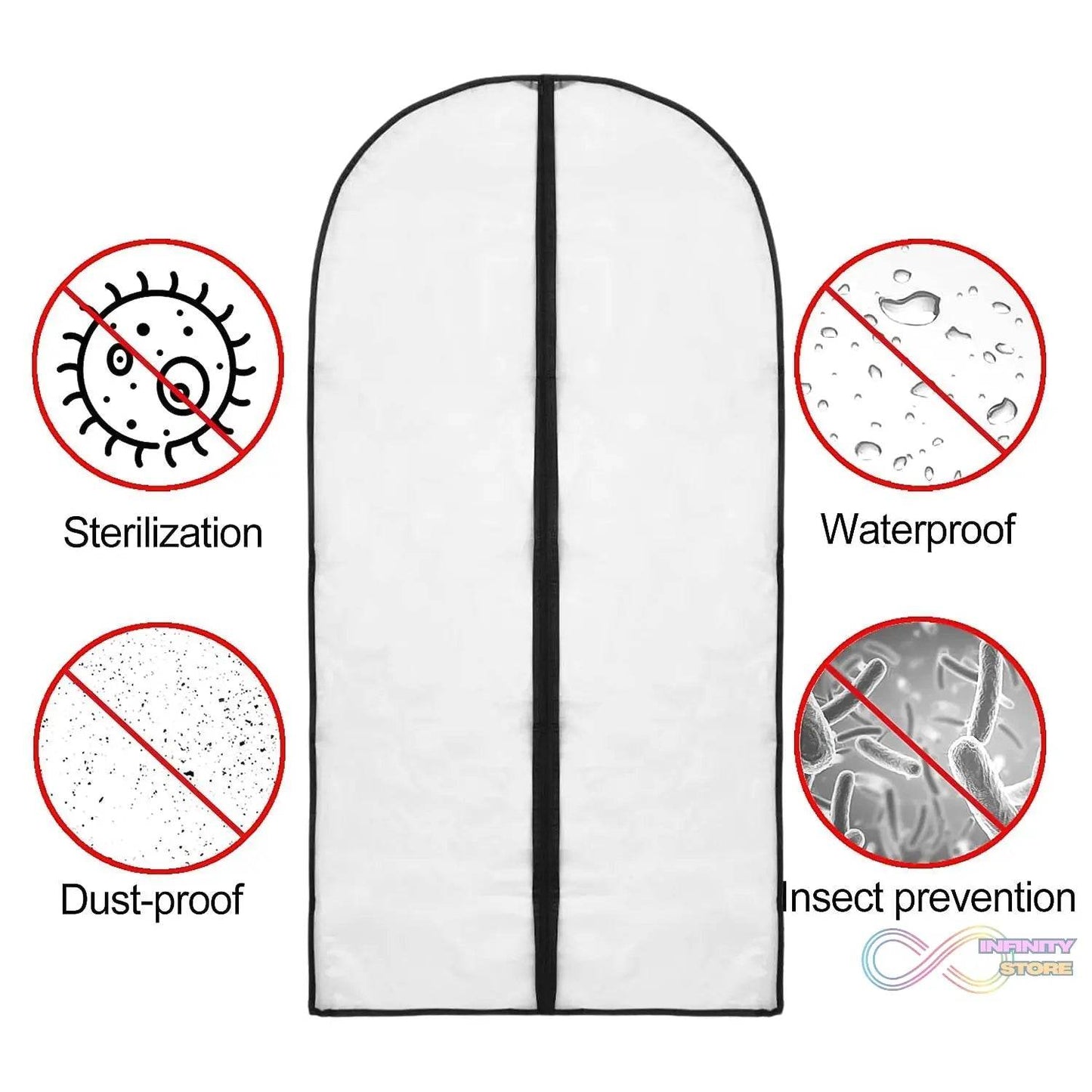 Foldable Non Woven Men's Coat Blazer Suit Cover (80×60 CM / 1 Pc / Black Side Chain Suit Cover) - infinityexculsivestore.com