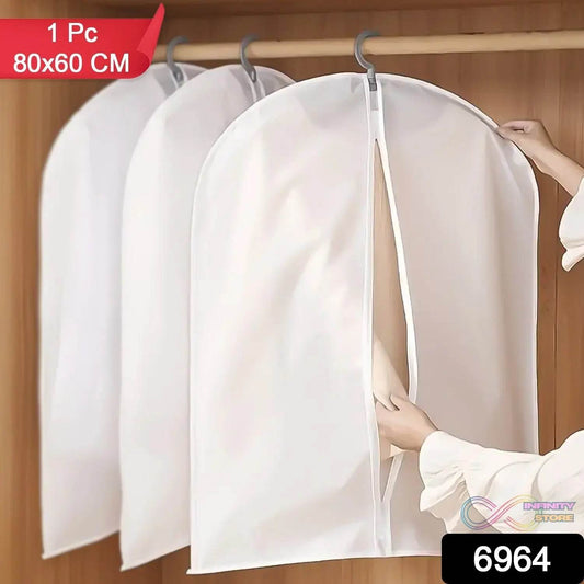 Foldable Non Woven Men's Coat Blazer Suit Cover (80×60 CM / 1 Pc / White Side Chain Suit Cover) - infinityexculsivestore.com