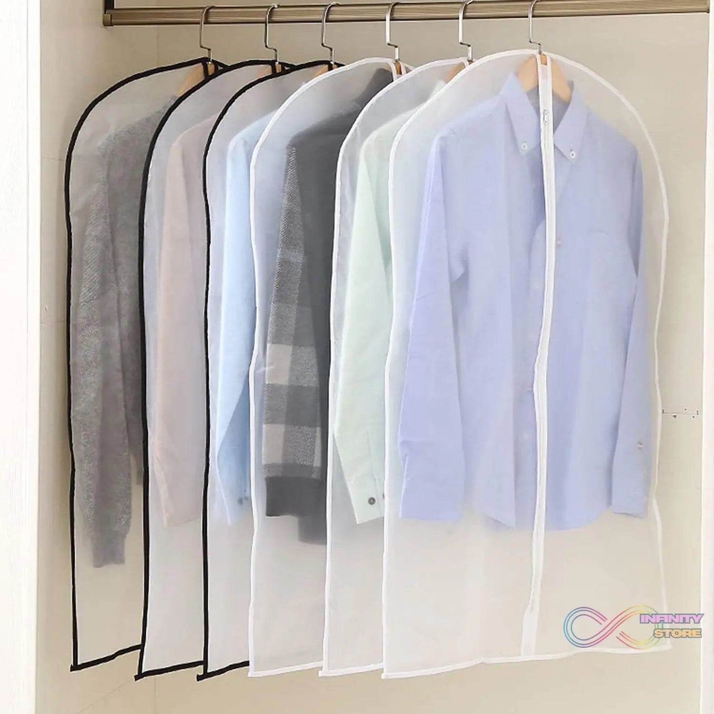 Foldable Non Woven Men's Coat Blazer Suit Cover (80×60 CM / 1 Pc / White Side Chain Suit Cover) - infinityexculsivestore.com
